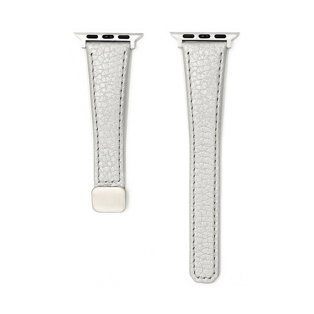 Litchi-pattern Genuine Leather Watch Strap For Watch Straps