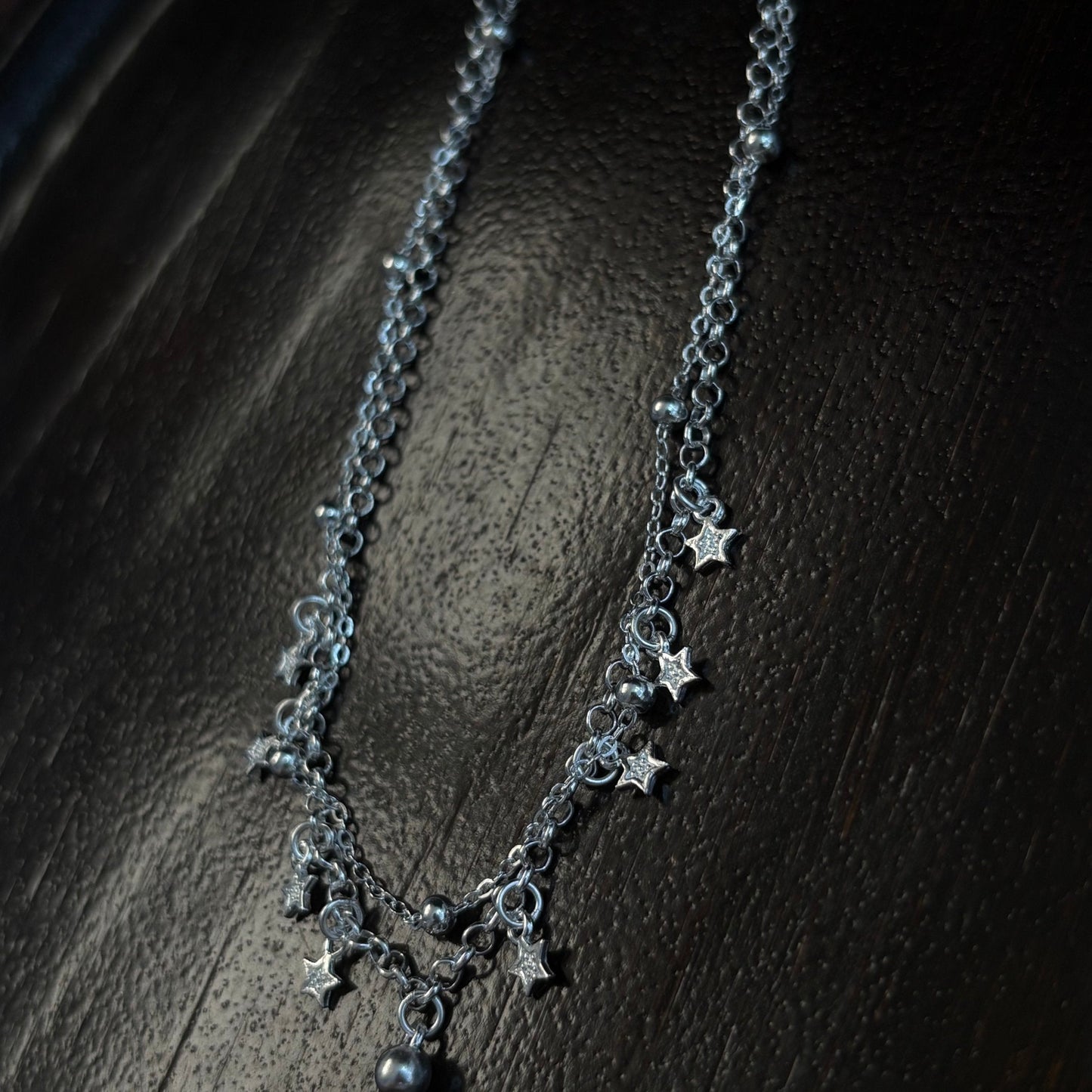 1pc 999 Sterling Silver Double-Layer Star & Bead Anklet, Delicate Luxurious Style, Perfect For Daily Wear & Valentine's Gifts