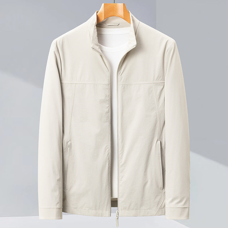 Mens Slim-fit Stand-collar Jacket
