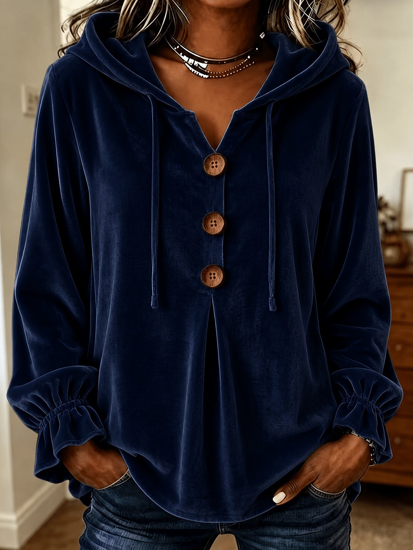 Velvet Long Sleeve Blouse | 8 Colors | S–5XL