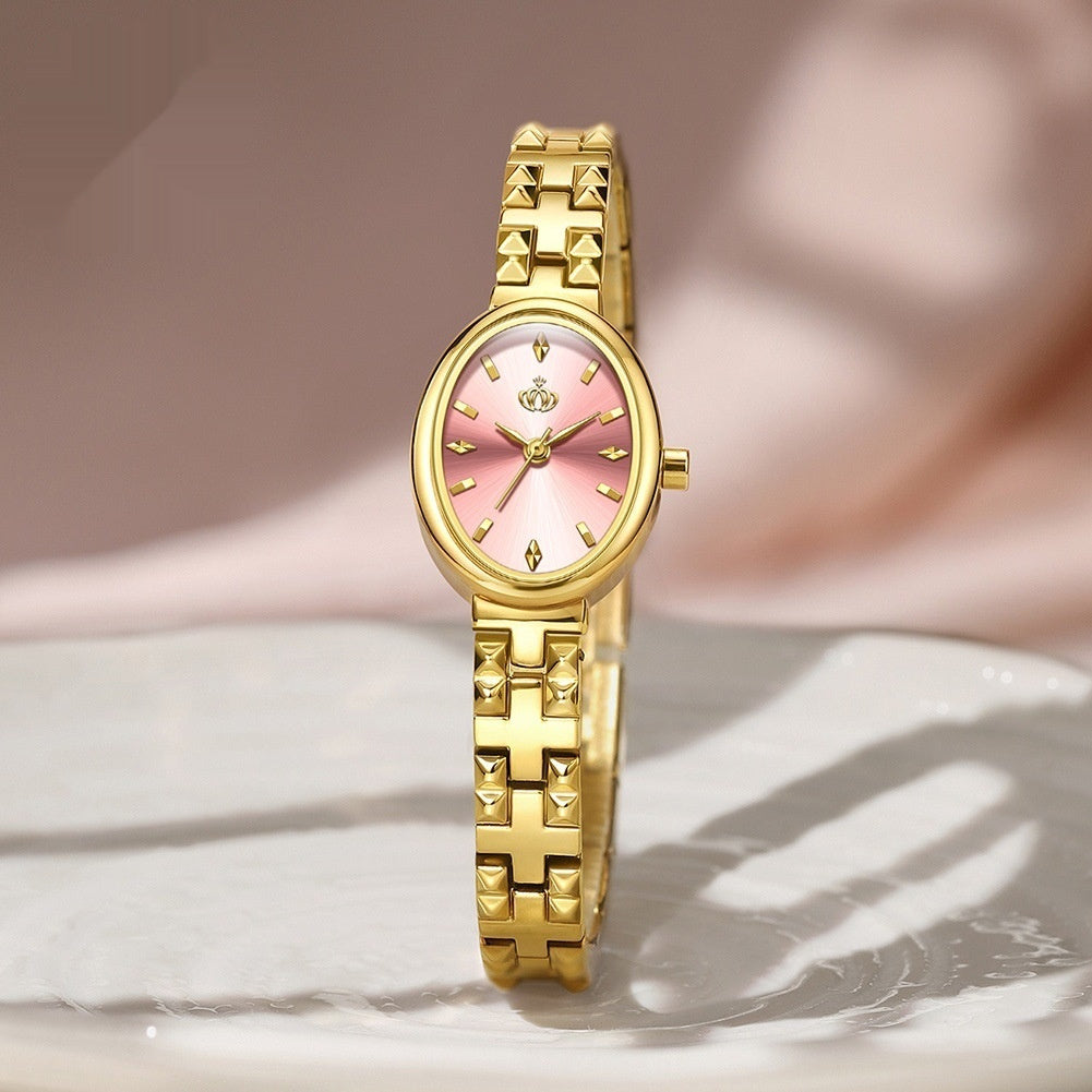 Affordable Luxury Quartz Watch With A Steel Bracelet For Women