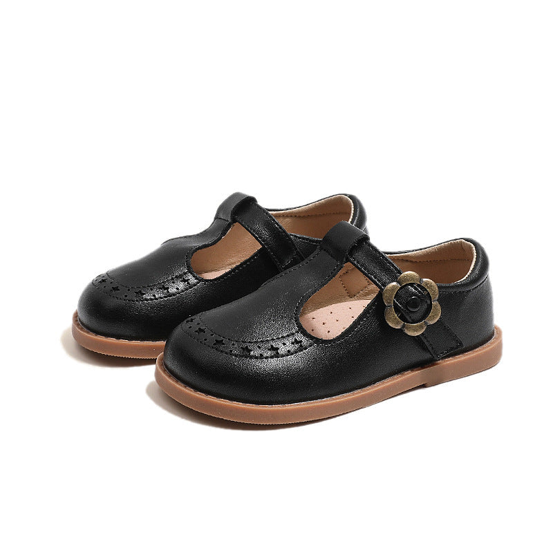 Girls' Leather Shoes Genuine Leather Non-slip Princess Shoes