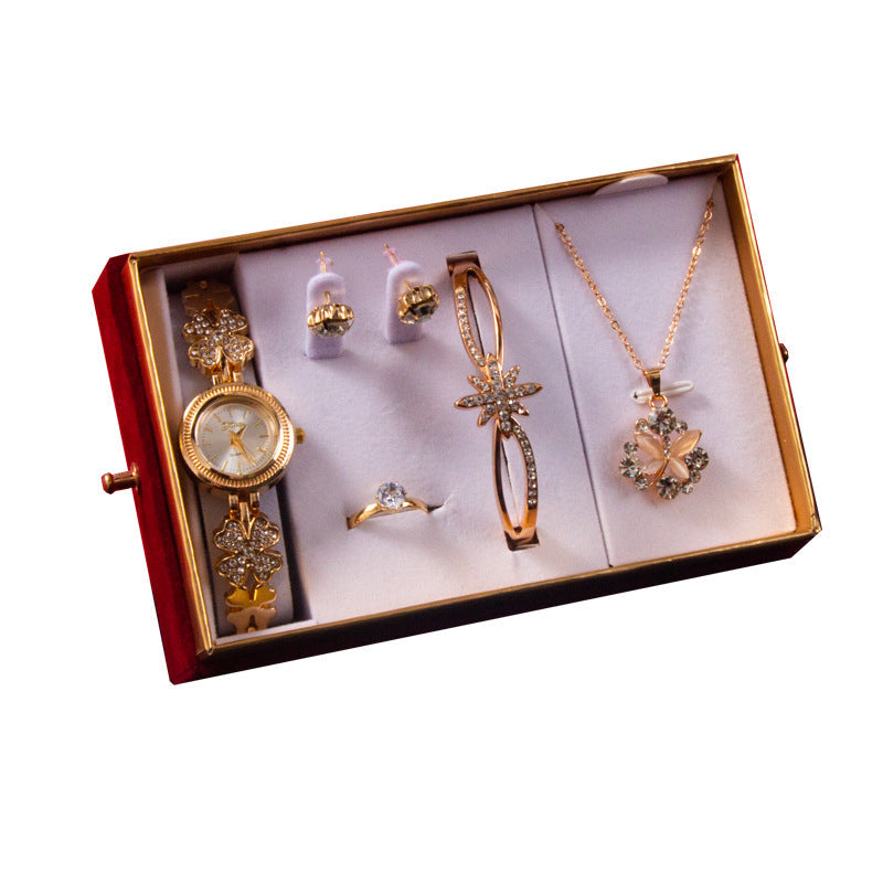 Goddess Festival With Hand Gift Set Watch Bracelet Necklace Ear Stud