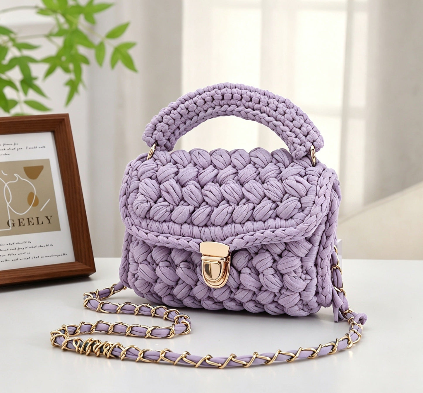 Handwoven Womens Tote Bag Minimalist Style