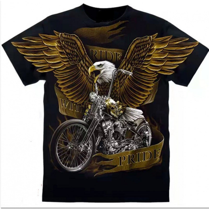 Printed Short-sleeved Leisure Motorcycle