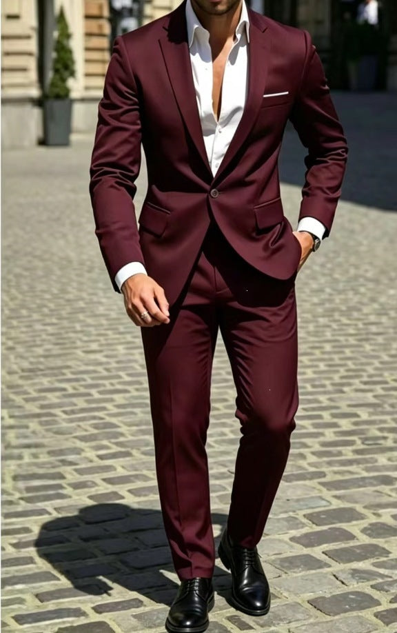 Mens Two-Piece Business Professional Formal Suit