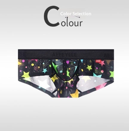Men's Non-low-rise Ultra-thin Leopard Print Boxer Briefs