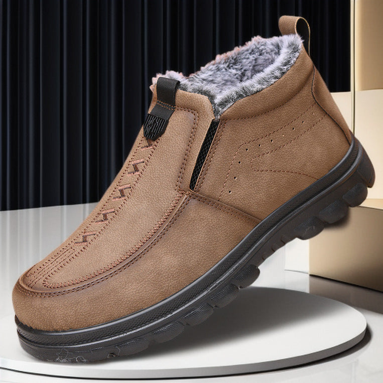 Plus-size Cotton Shoes Thick-soled Slip-on Warm Shoes For Men