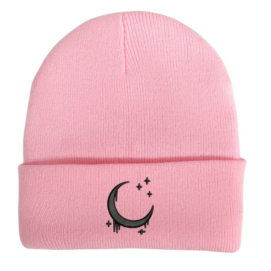 Amazon Embroidered Knitted Hat With Moon And Stars Design AutumnWinter Wool Hat