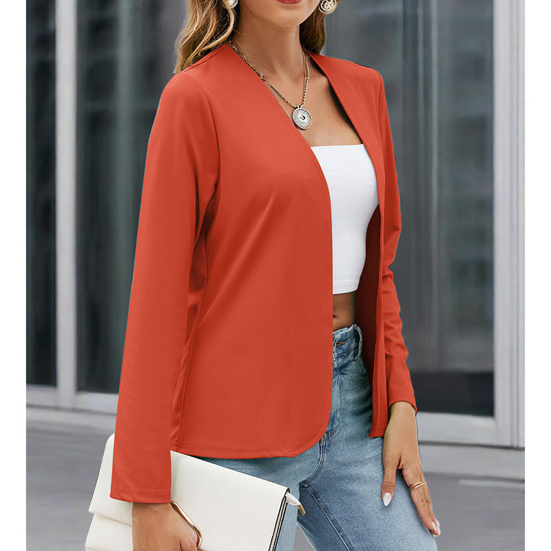 Women’s Plus‑Size Open‑Front Casual Blazer