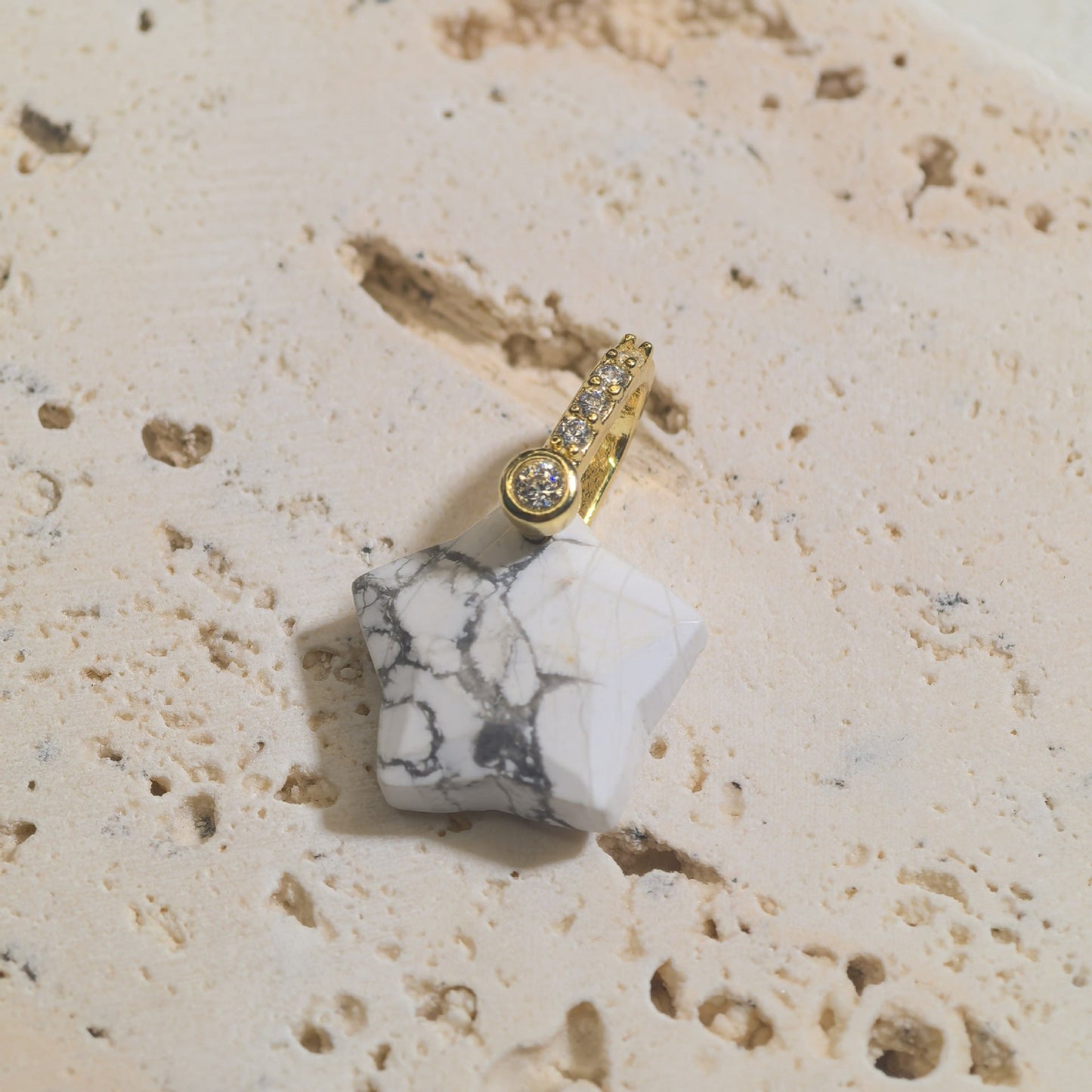 Natural Stone Cut-surface Star Pendant Five-pointed Star Charm