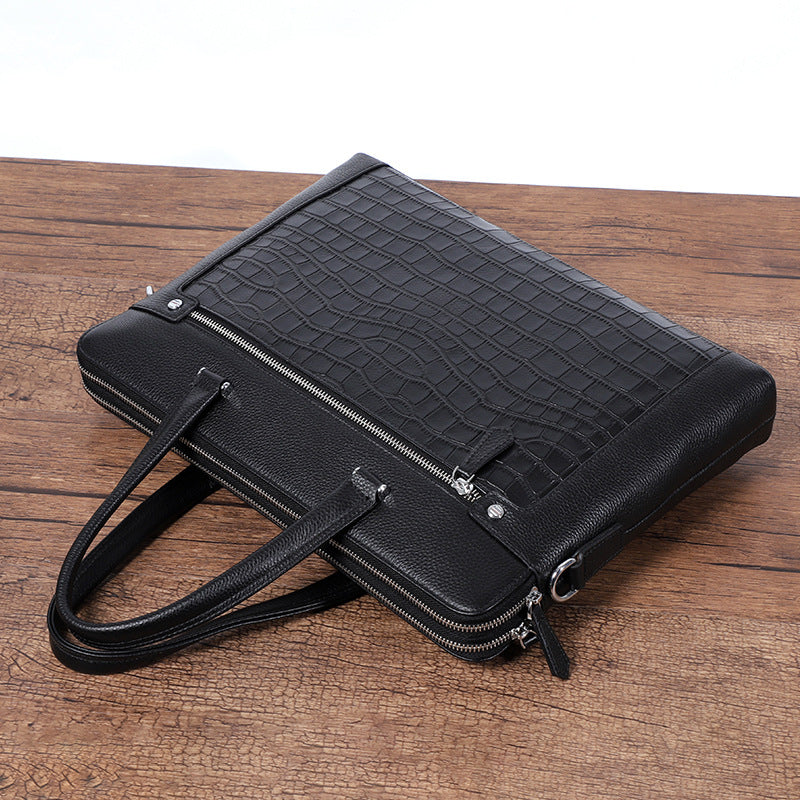 Double Zipper Compartment Briefcase For Men