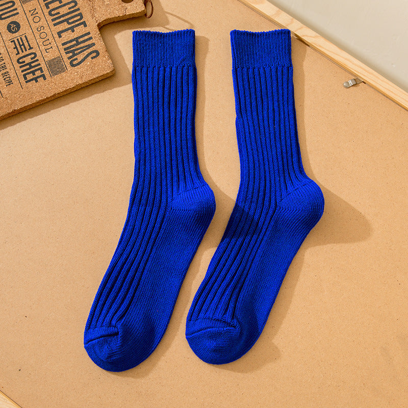 Double-needle Cotton Mid-calf Athletic Socks