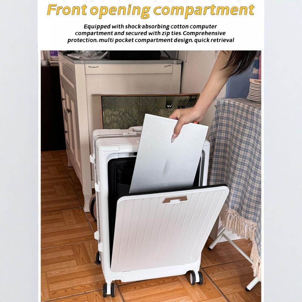 20 Inch 24 Inch Aluminum Frame Luggage Compartment, Front Opening Luggage Compartment, TSA Lock, Silent Rotating Wheel, Business Travel Hand Held Rolling Case