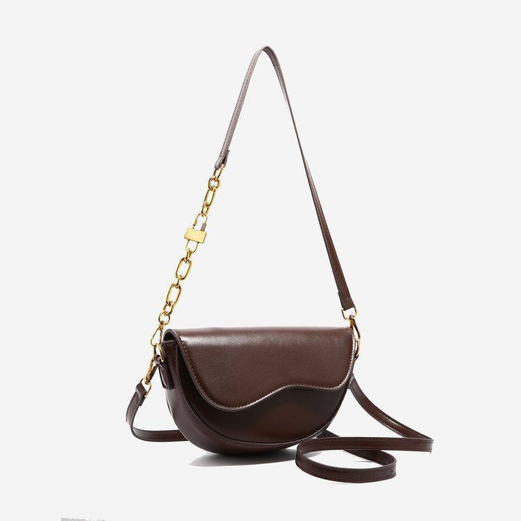 Minimalist Small Square Shoulder Bag Saddle