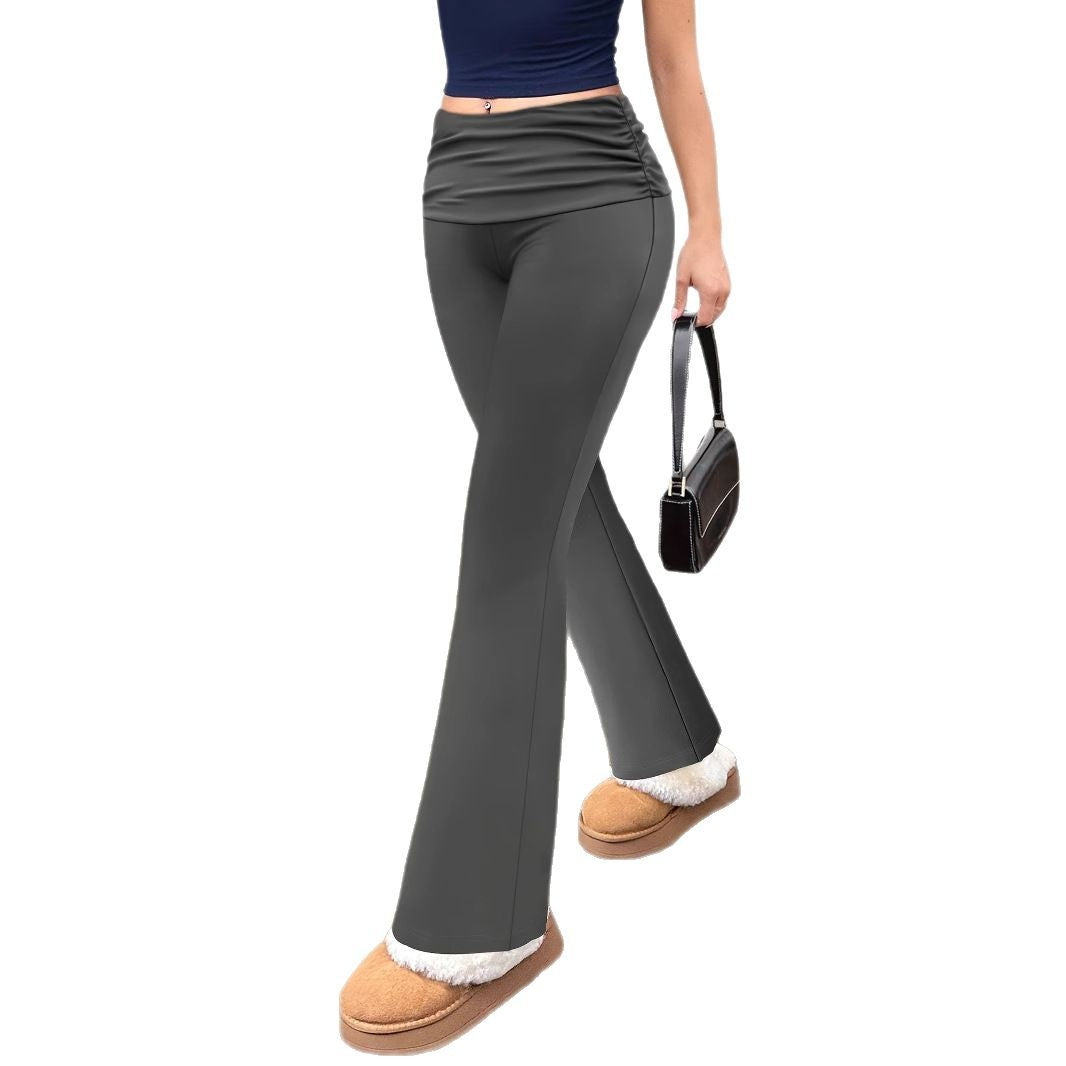 Personalized Knit Leggings With A Ruched Fold-over Waistband