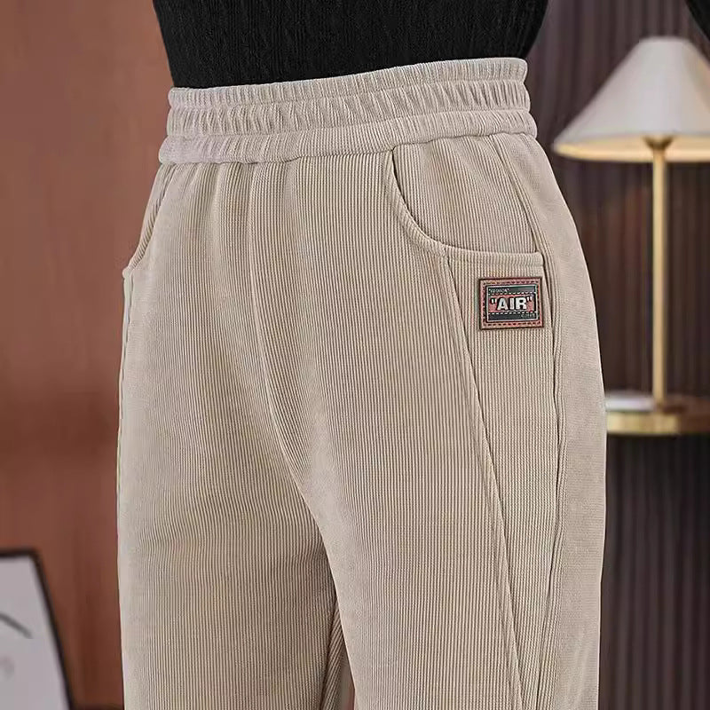 Autumn And Winter Harlan Velvet Padded Casual Pants
