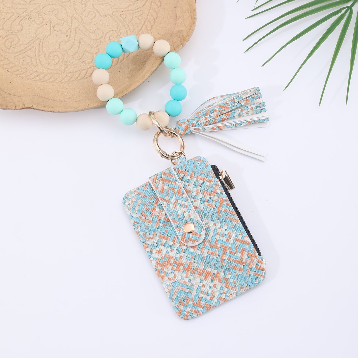 Silicone Bead Bracelet Weaving Pattern Card Holder Coin Purse