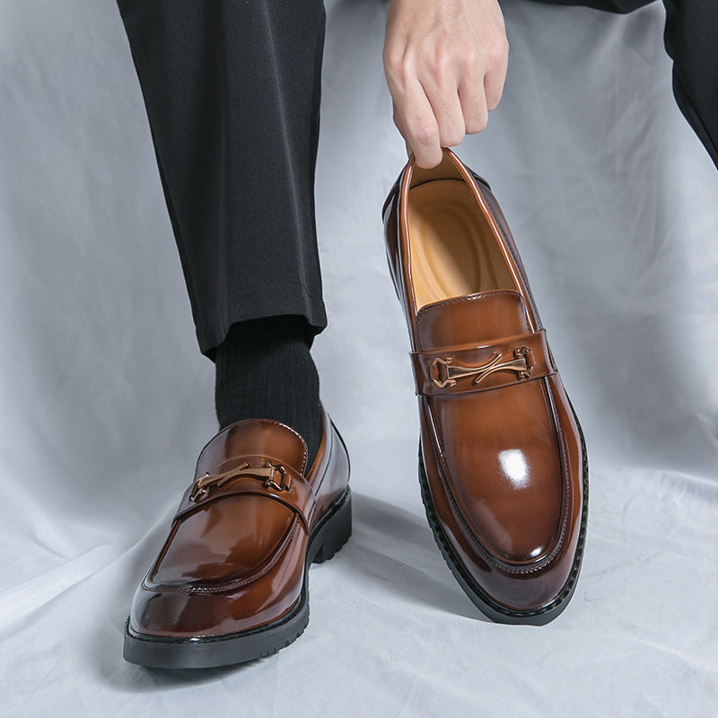 New-style Soft-leather Mens Shoes With A Glossy Finish For Foreign Trade