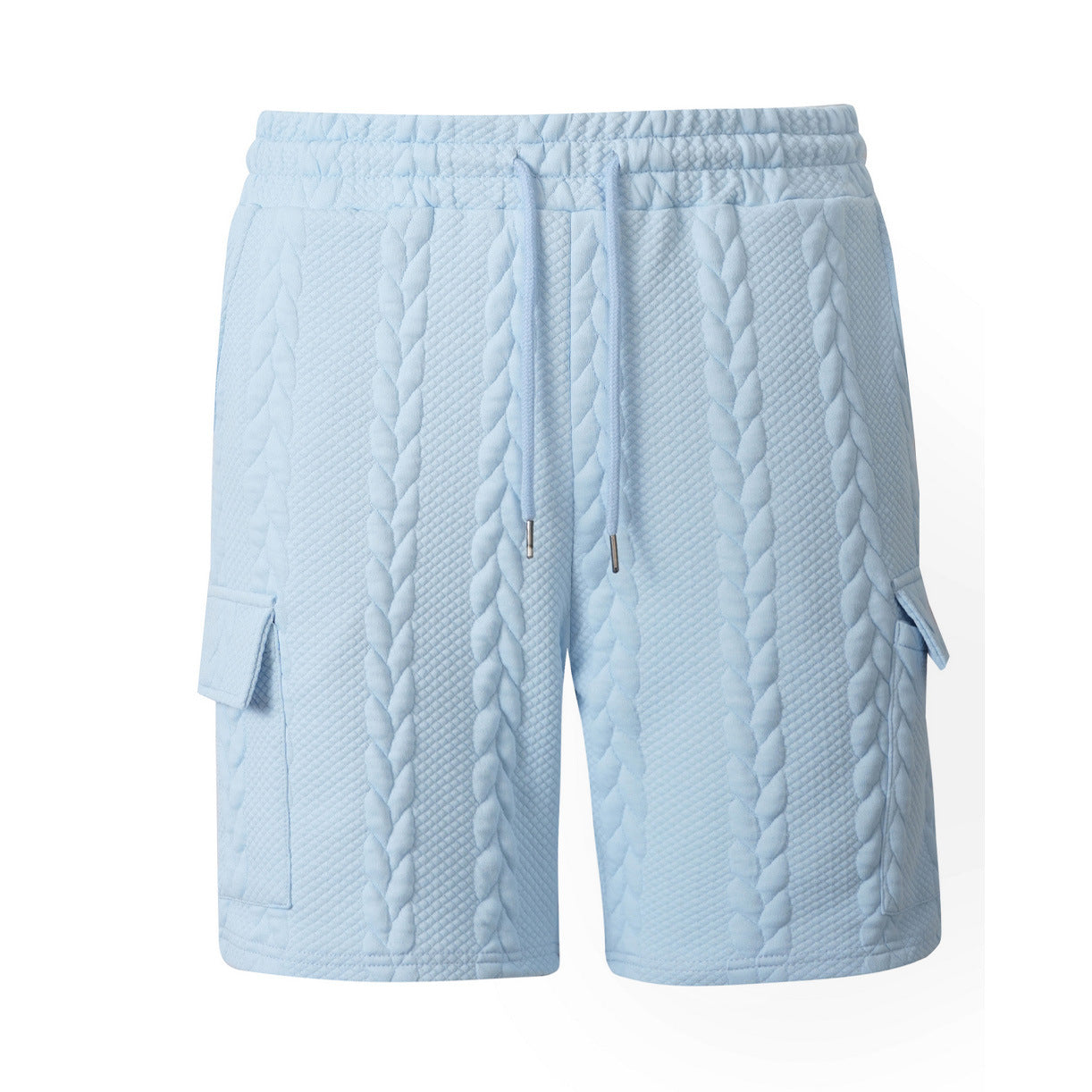 Mens Drawstring Jacquard Casual Shorts