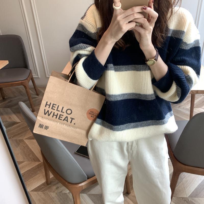 Lazy Wind Retro Outerwear Knitwear Thick