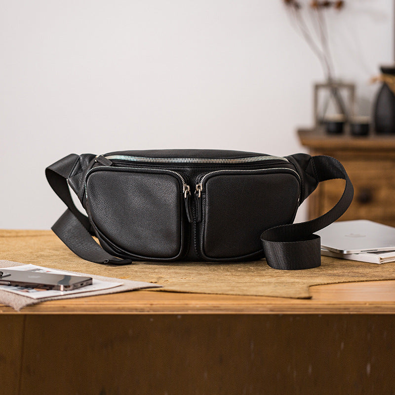 Leather Crossbody Bag Motorcycle Bag Sports Mens Bag