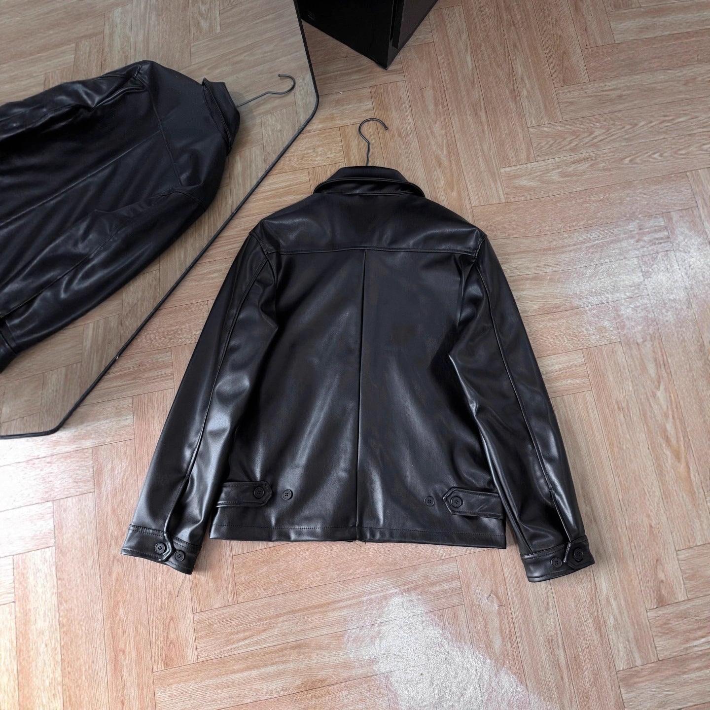 Winter Zip-up Long-sleeve Leather Jacket