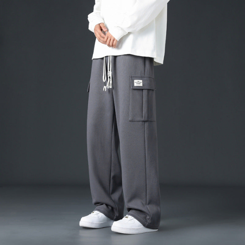 Mens Casual Pants Loose Draping And Wide-leg