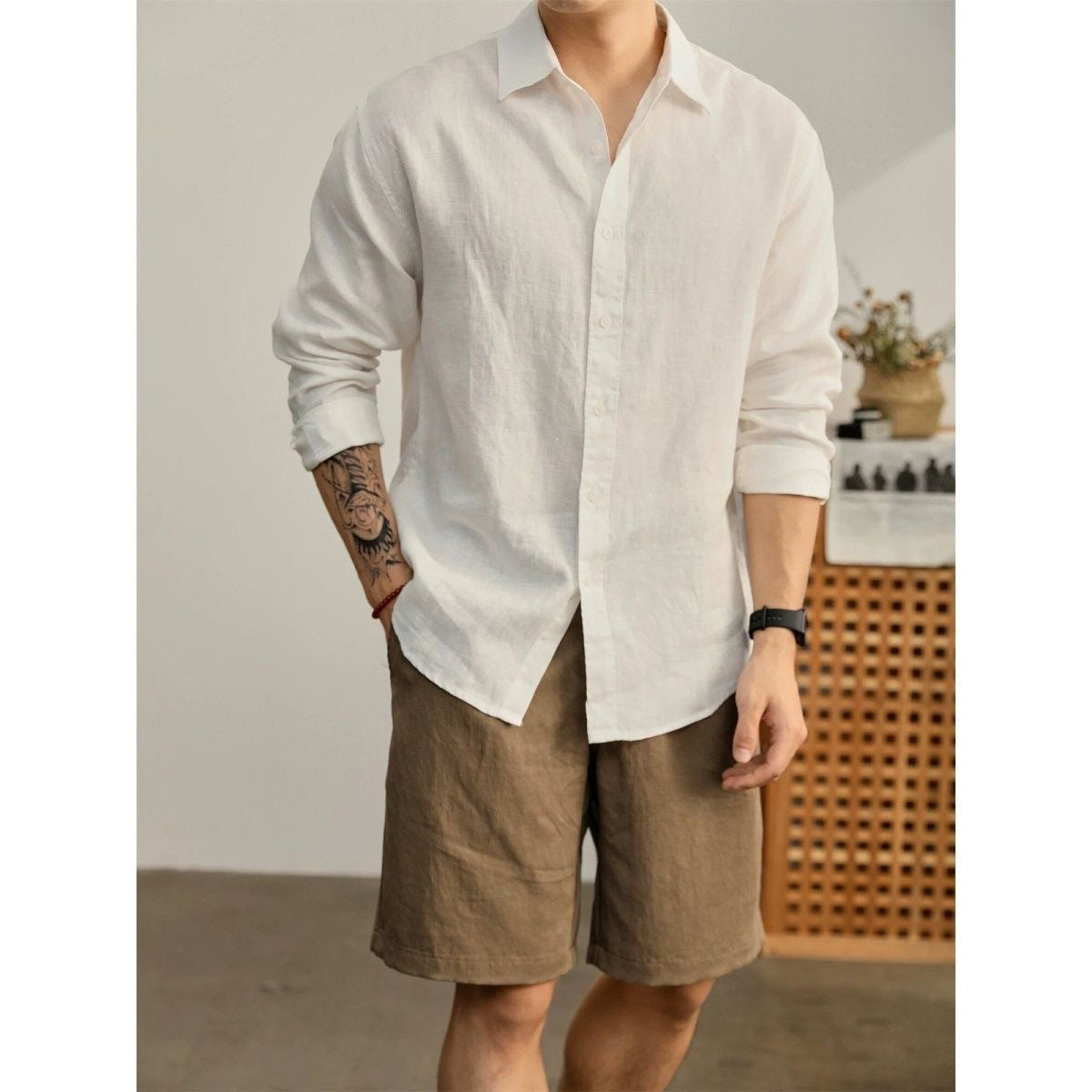 Old-money-style Slim-fit Long-sleeve Shirt