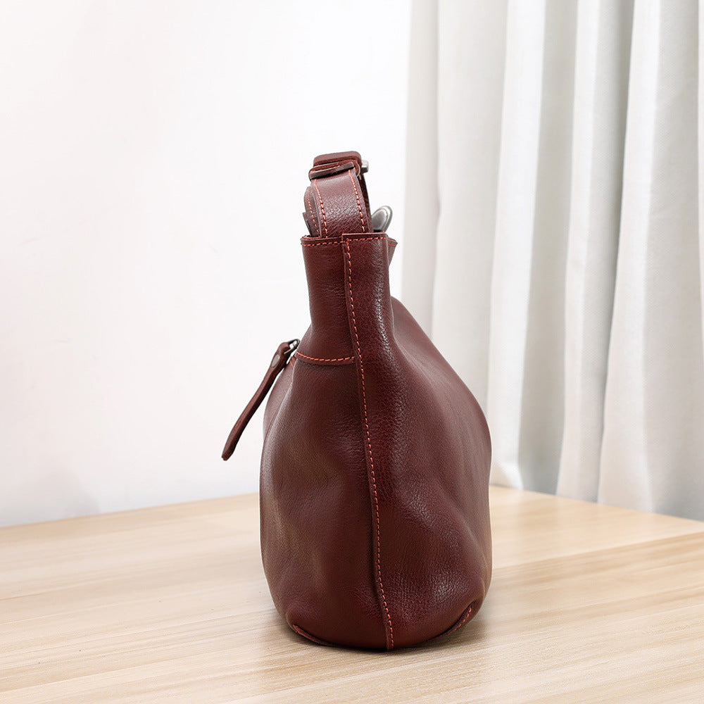 Womens Fashionable Washed-Effect Minimalist Shoulder Bag
