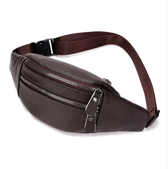 Genuine Leather Sports Waist Pack For Men, Invisible Running Pack