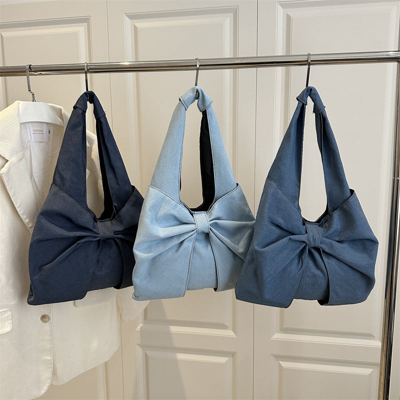 Denim Commuter Bag Large Capacity Trendy And Stylish Single-shoulder Design