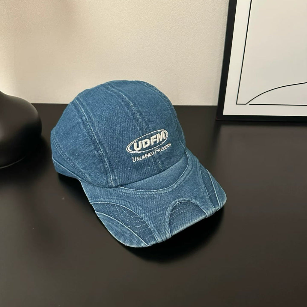 American-style Vintage Water-washed Texture Baseball Cap With Three-dimensional Letters And Curved Brim Baseball Cap For Casual Wear, Versatile And Adjustable, Trendy