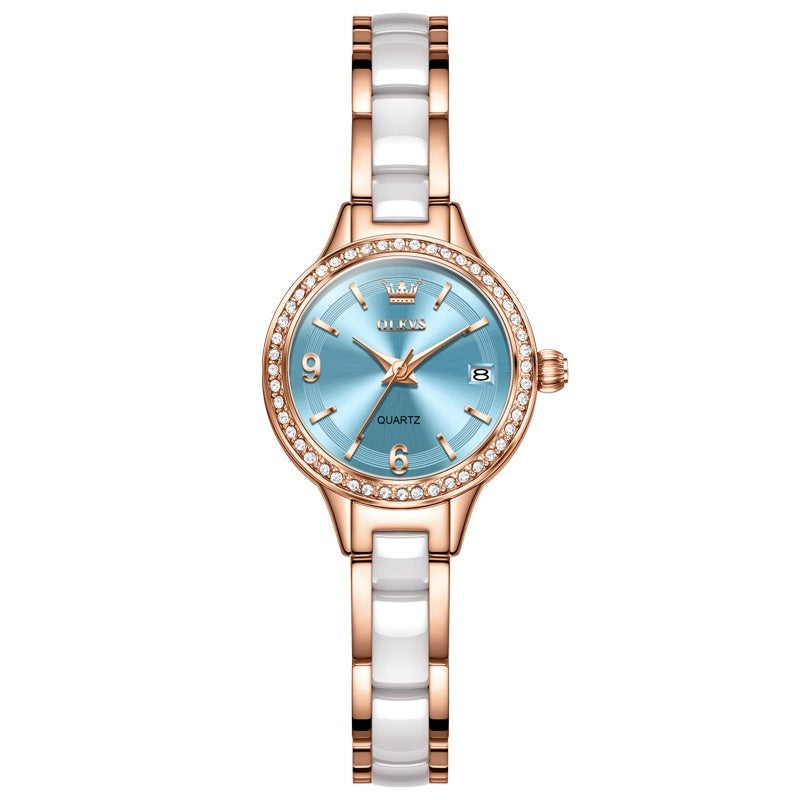 Oulishi Womens Watch With A Ceramic Strap A Versatile Quartz Timepiece