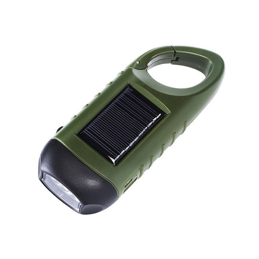 Outdoor Hand-cranked Power Generation Led Flashlight Strong Light Solar USB Charging