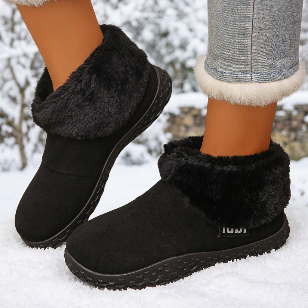 Women's Faux-Fur-Lined Slip-On Slipper Boots