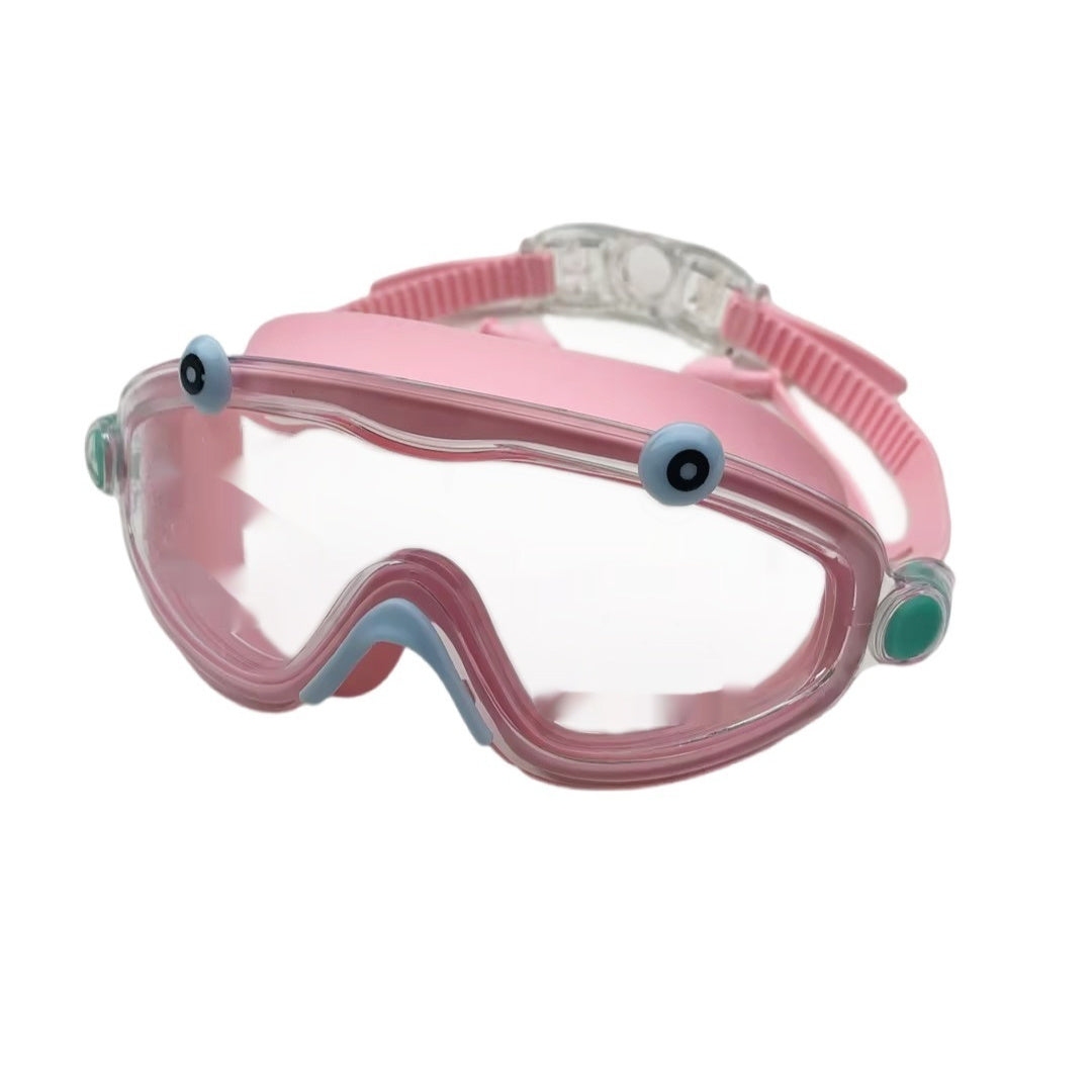 Children's HD Large Transparent Frame One-piece Earplugs Swimming Glasses