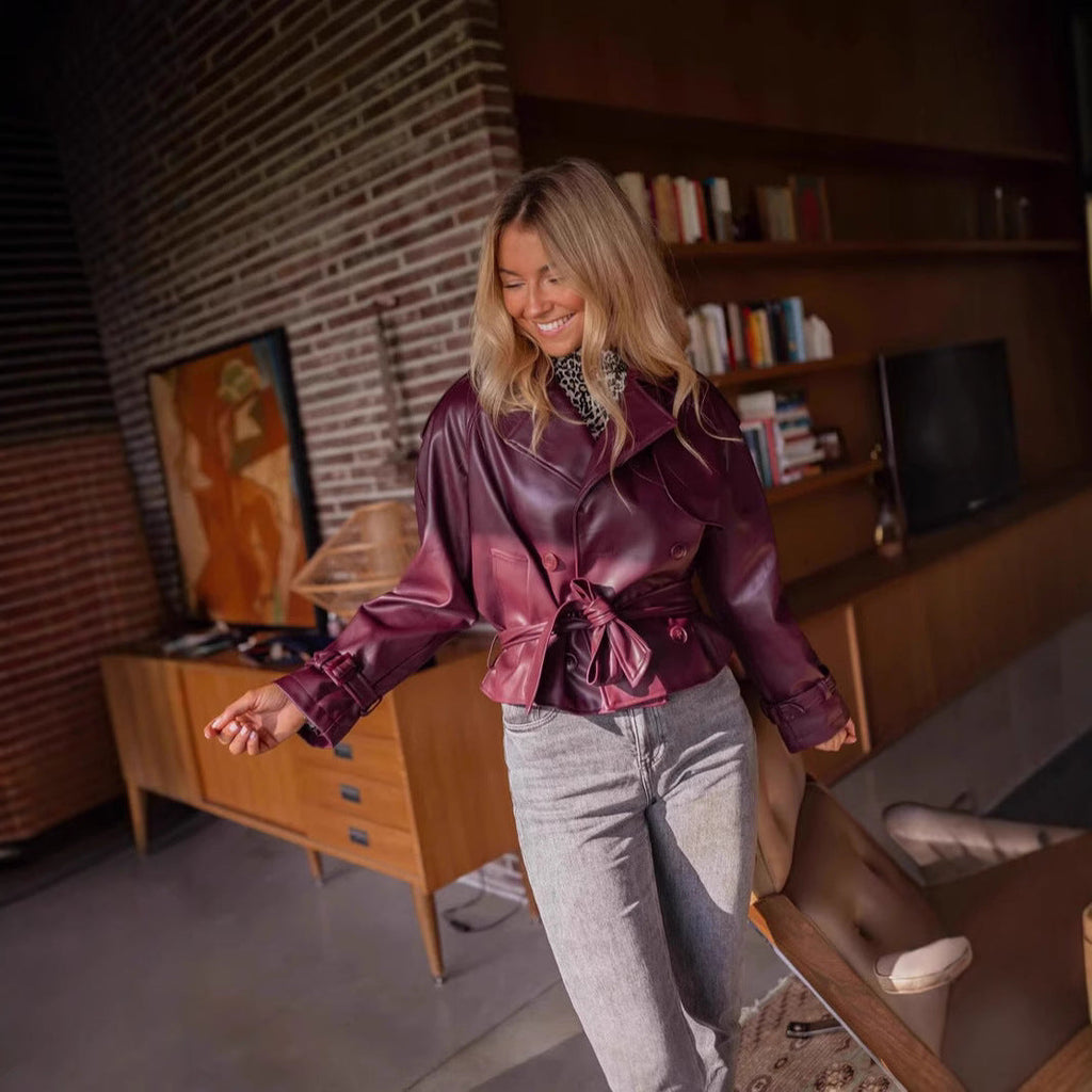 Street Retro High-grade Leather Jacket Short Coat