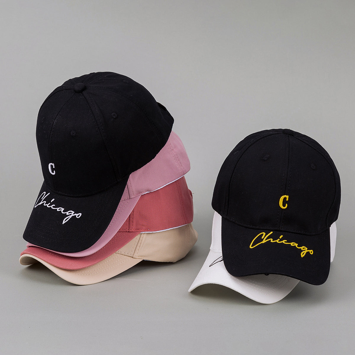 Men's And Women's Solid-color Embroidered Letter C Baseball Cap, Suitable For Best Friends Going Shopping And Having A Summer Picnic. Soft-top, Versatile Beanie Hat.