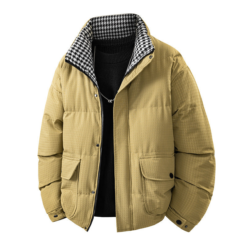 Mens Loose Casual Plus-Thickness Cotton Jacket For Young Men