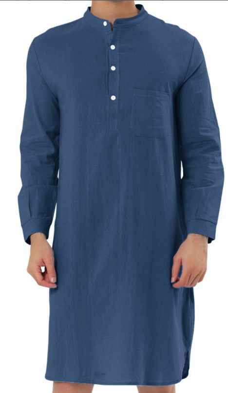 Fashion Simple Pocket Men's Shirt Robe