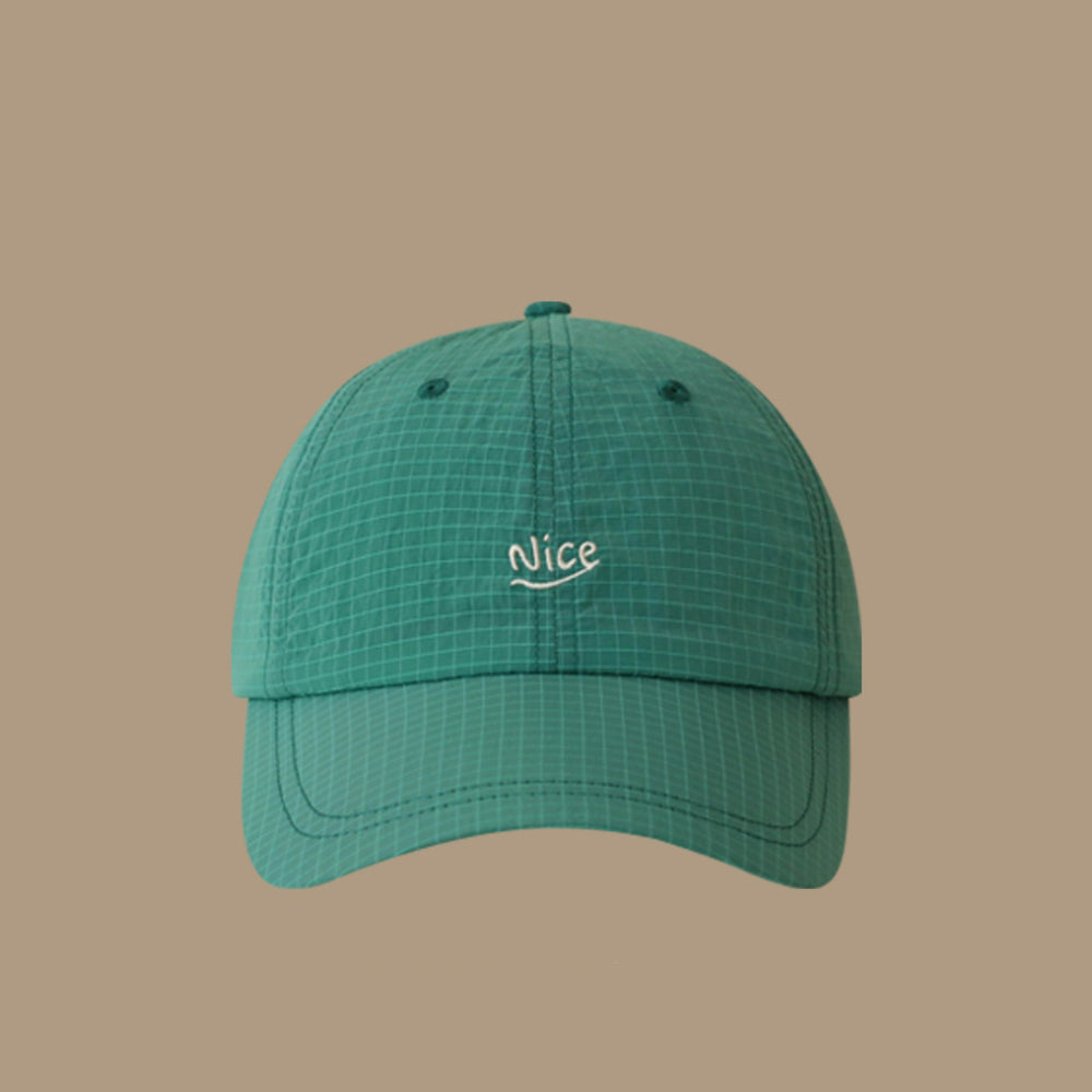 Summer Women's Fine-check Embroidered Nice Letter Style Fashionable And Simple Baseball Cap, Suitable For Daily Commuting And School Wear, Versatile Soft-brimmed Hat