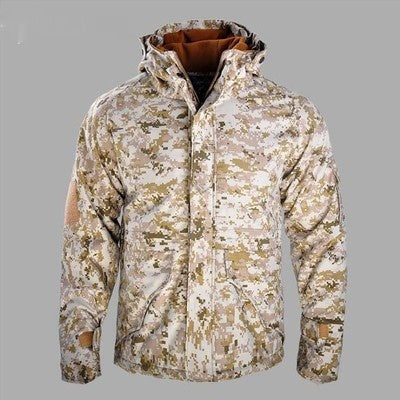 Men's Outdoor Tactical Camouflage Padded Windproof Hardshell Jacket