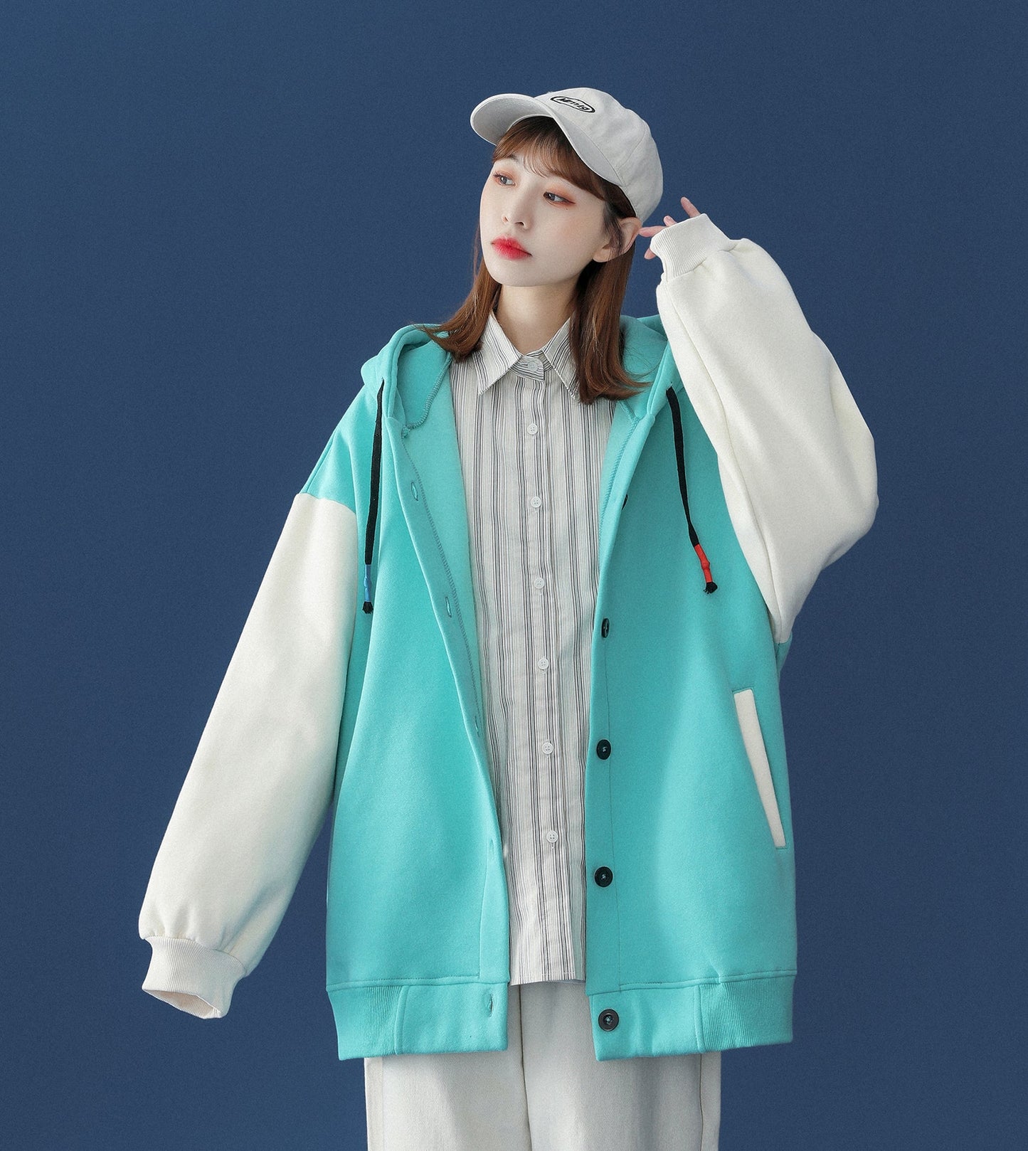 Veste décontractée patchwork 1104 pour femme