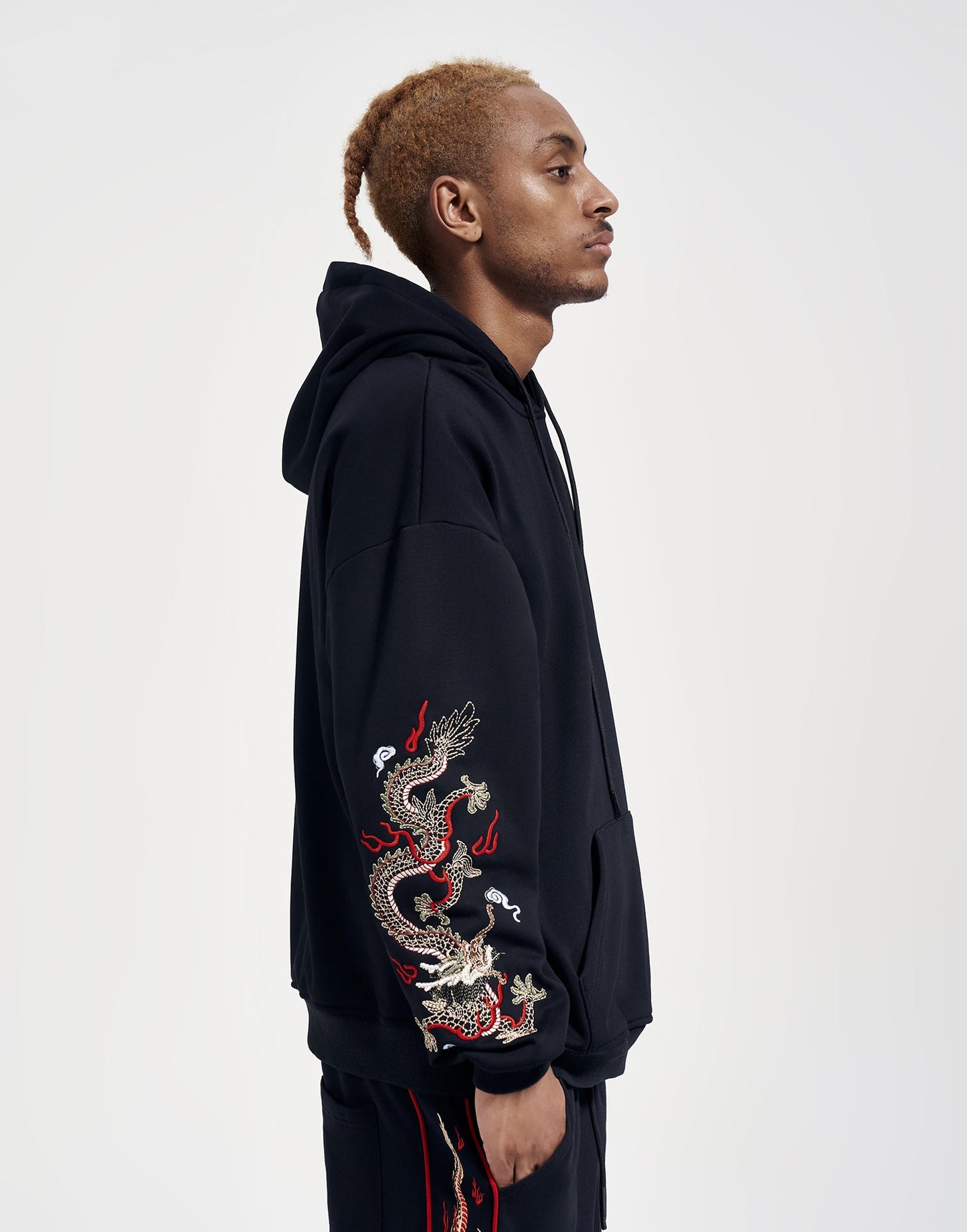 KH9190 Sweat à capuche brodé Dragon