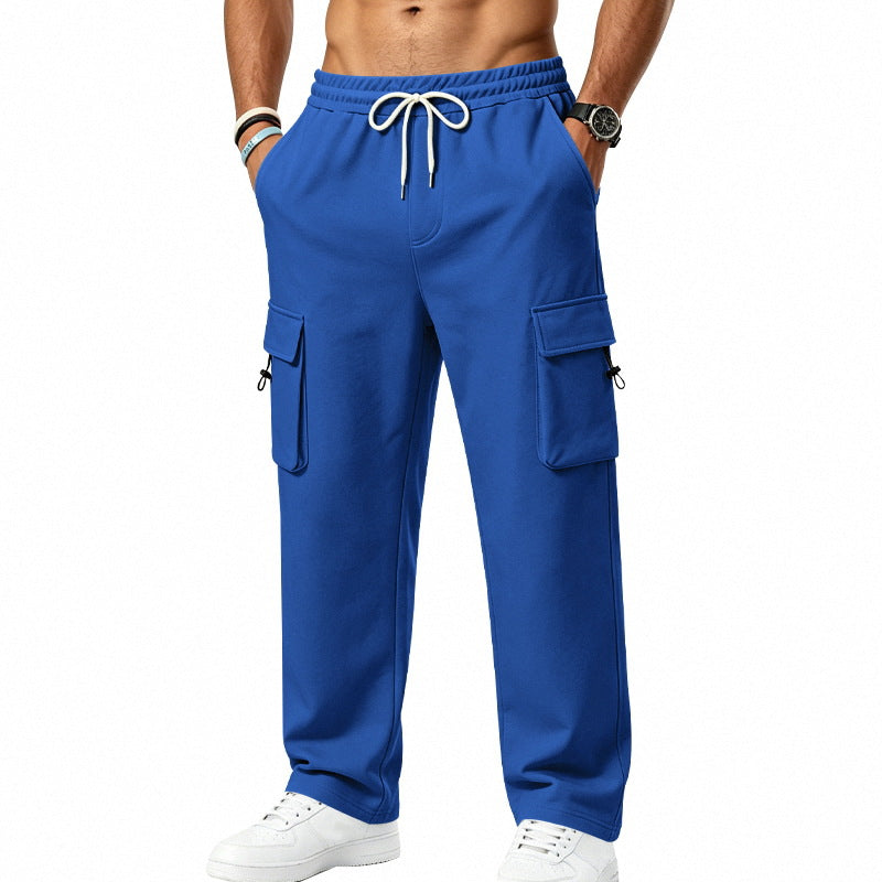Mens Sporty-casual Multi-pocket Utility Trousers