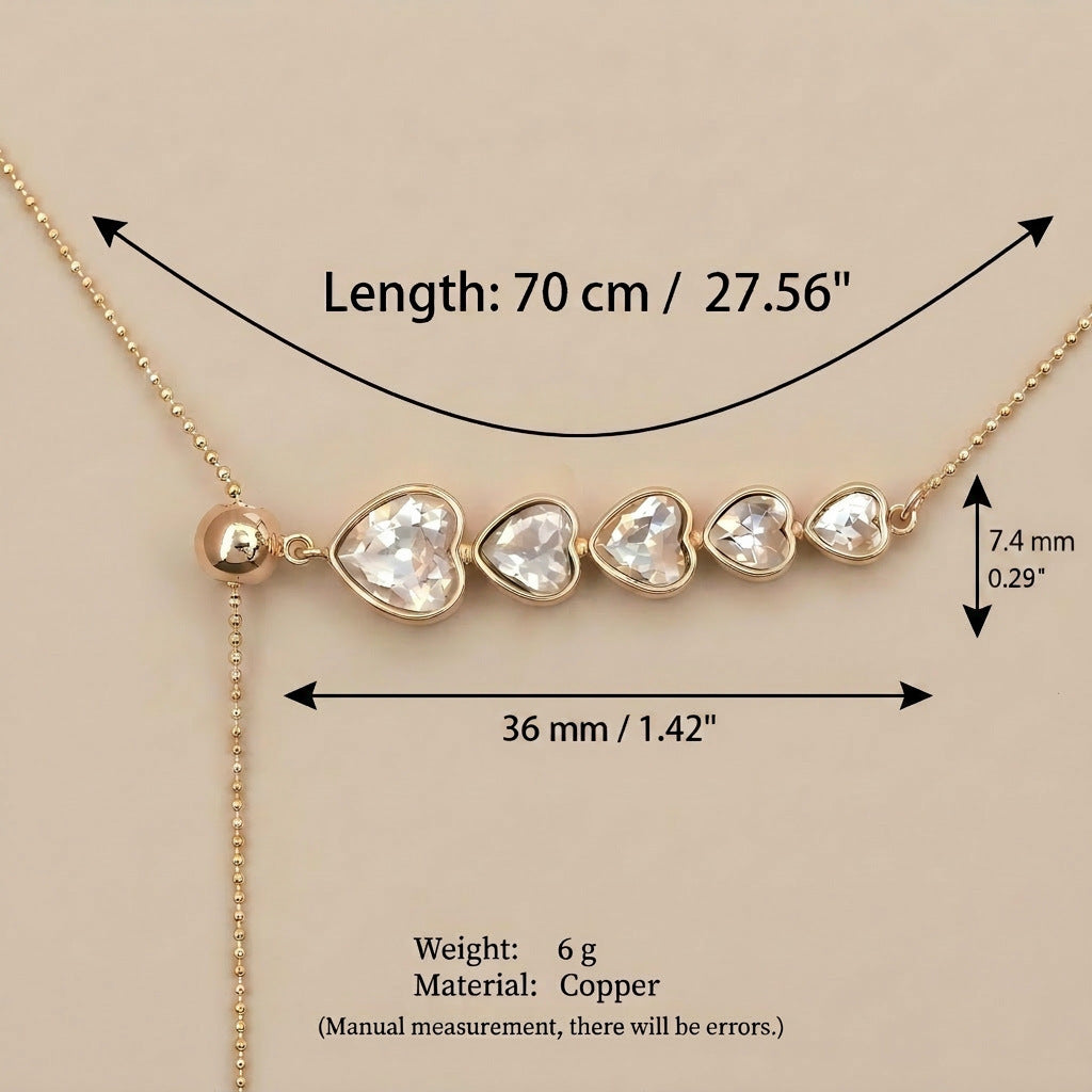 Multi-layered Heart-shaped Diamond Layered Necklace