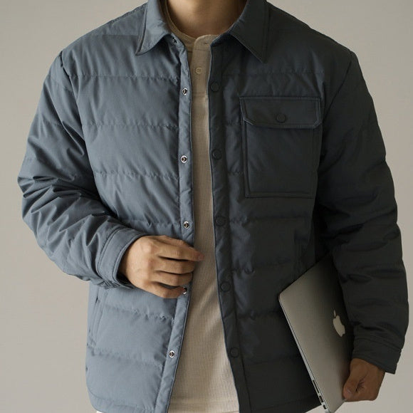 Windproof And Warm Short Puffer Jacket With A Baseball Collar For Men Thickened Outerwear