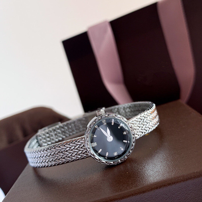 Vintage Square Watch For Women A Dainty Mini Square Design With A Wheat-sheaf Motif