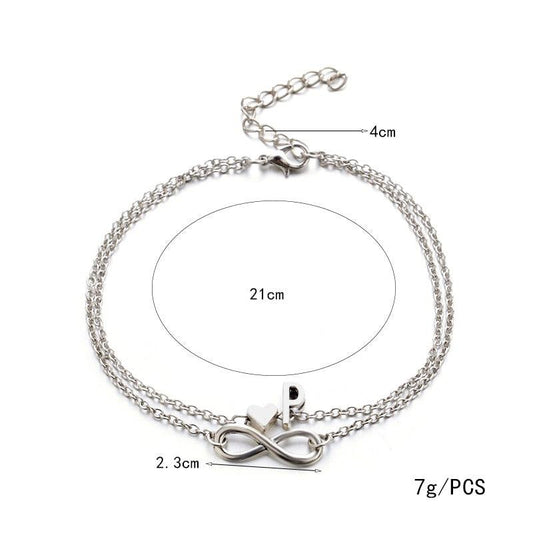 Fashion Bracelets Silver Color Geometric Infinity Symbol Letters Sterling Silver Adjustable Mother's Day Jewelry Gift Birthday Valentine’s Day Gifts For Women Mom Wife Girls